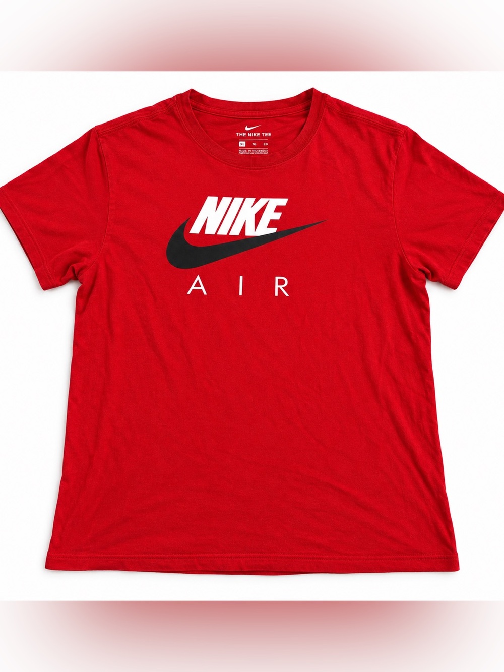 Nike Red Short Sleeve Tee with Black and White Air Logo XL